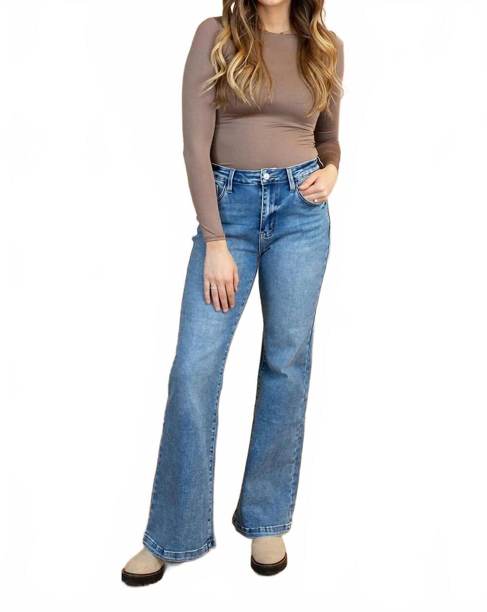NEW KANCAN camdyn wide leg flare jeans in denim